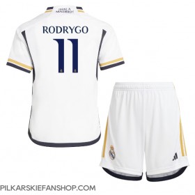 Koszulka piłkarska Real Madrid Rodrygo Goes #11 Strój Domowy dla dzieci 2023-24 tanio Krótki Rękaw (+ Krótkie spodenki)